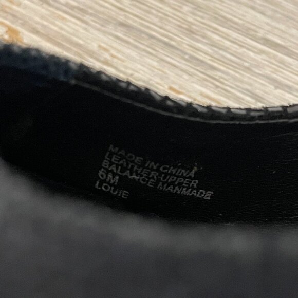 INC International Concepts Louie Black Leather Platform Heels Pumps 6 Worn Once - Picture 11 of 11